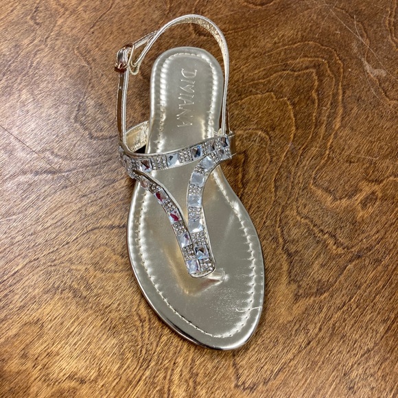 Gold flats sandals sparkle prom flat shoe formal - Picture 5 of 8